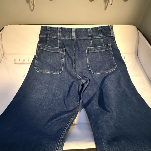 Maeve Dark Blue Wide Crop Jeans - Picture 4 of 6